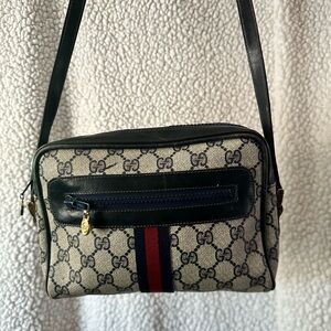 Gucci Beige and Navy Crossbody Bag